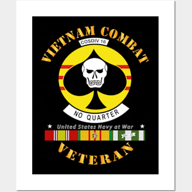 Vietnam Cbt Vet - Navy Coastal Div 16 - No Quarter on Spade w SVC Wall Art by twix123844